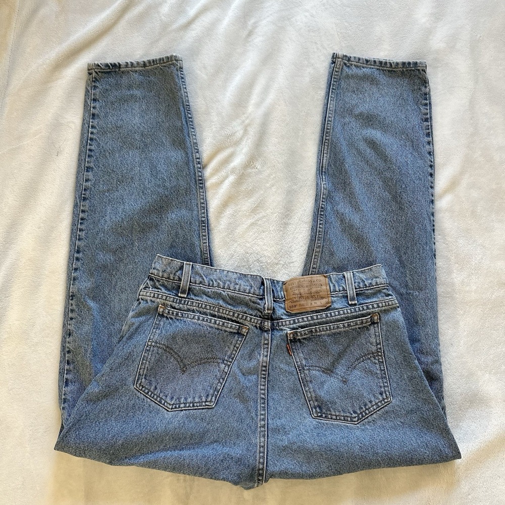 Vintage Levis 550 Orange Tab Jeans 36x32 Light Wash Relaxed Fit 90s
